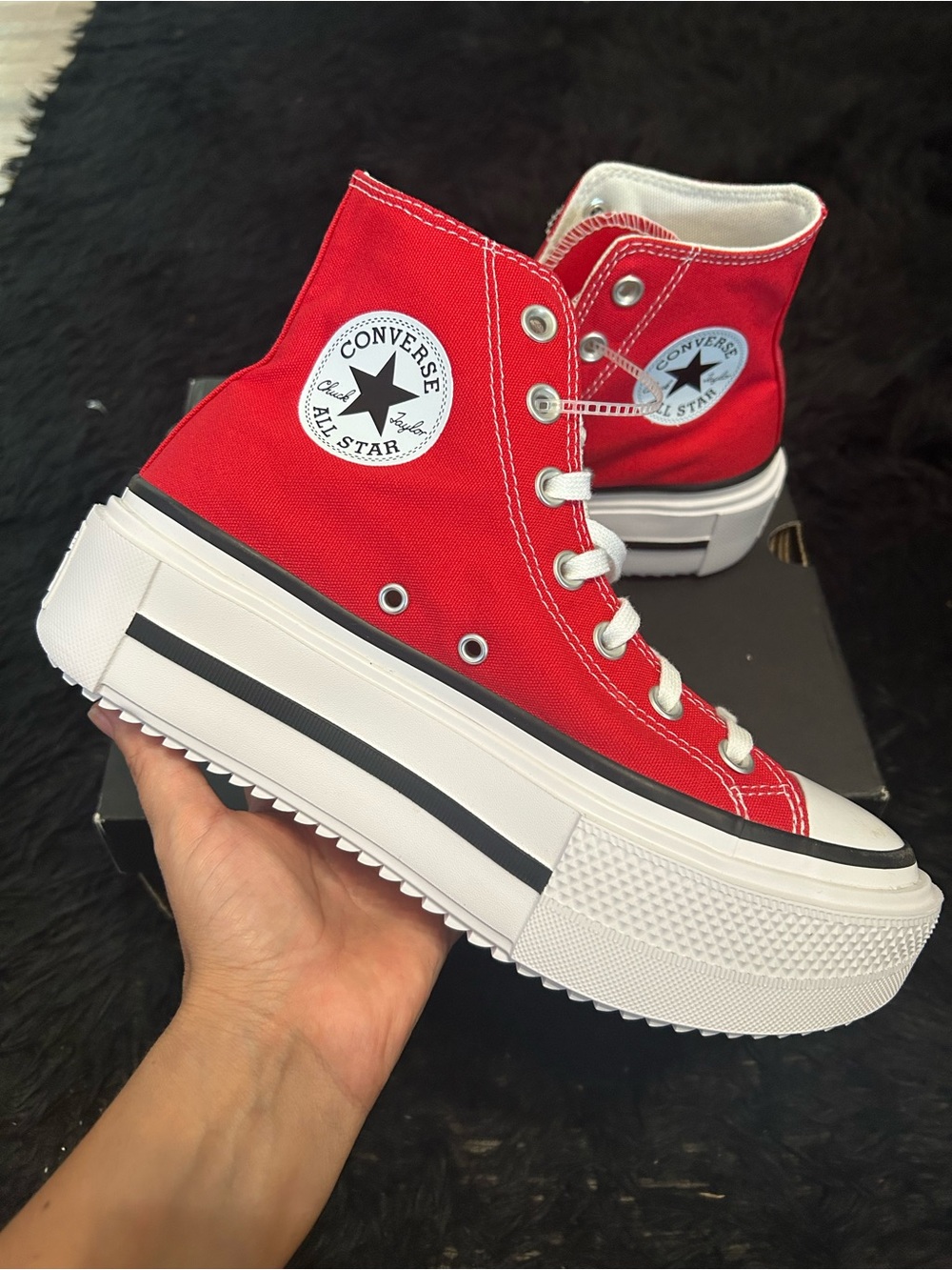 CONVERSE Ctas hi top red platform lace up shoes sneakers women’s 7.5 new